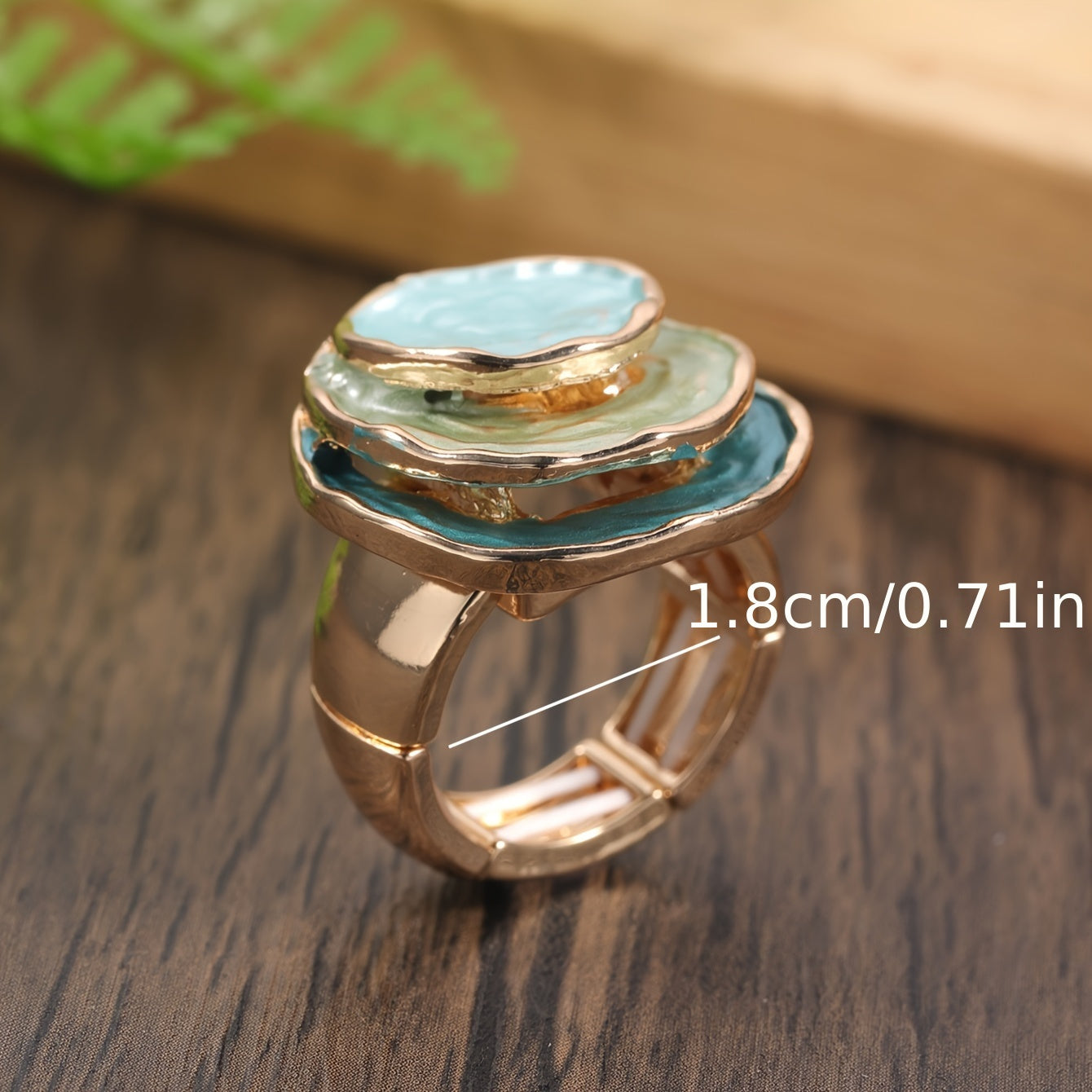 Trójwarstwowy pierścionek boho