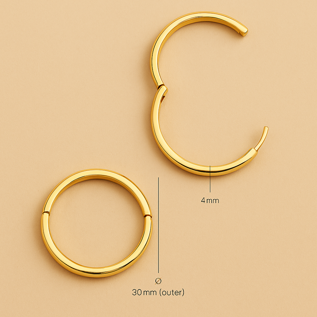 Gia | Rzeźbione 18-karatowe złote obręcze Statement Hoops