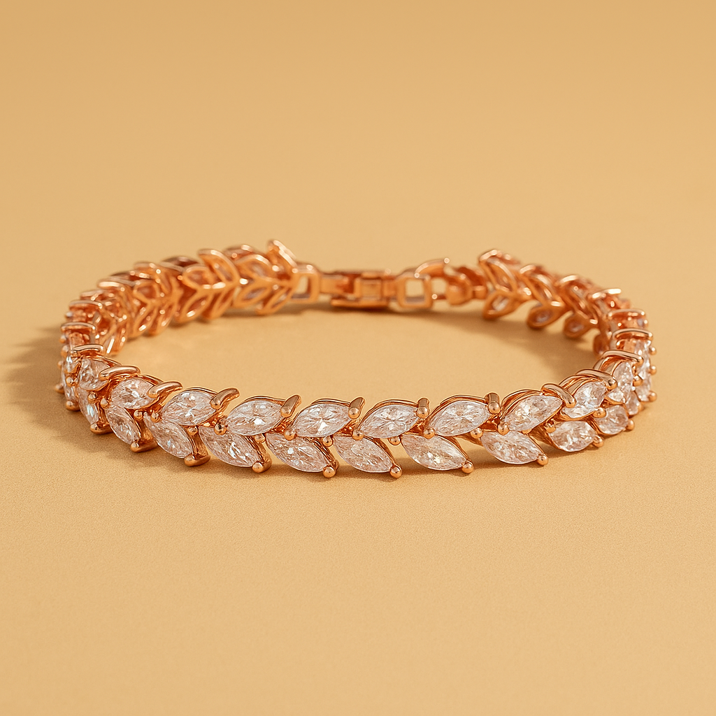 Nemorina Foliora | Elegancka bransoletka z 18-karatowego białego złota
