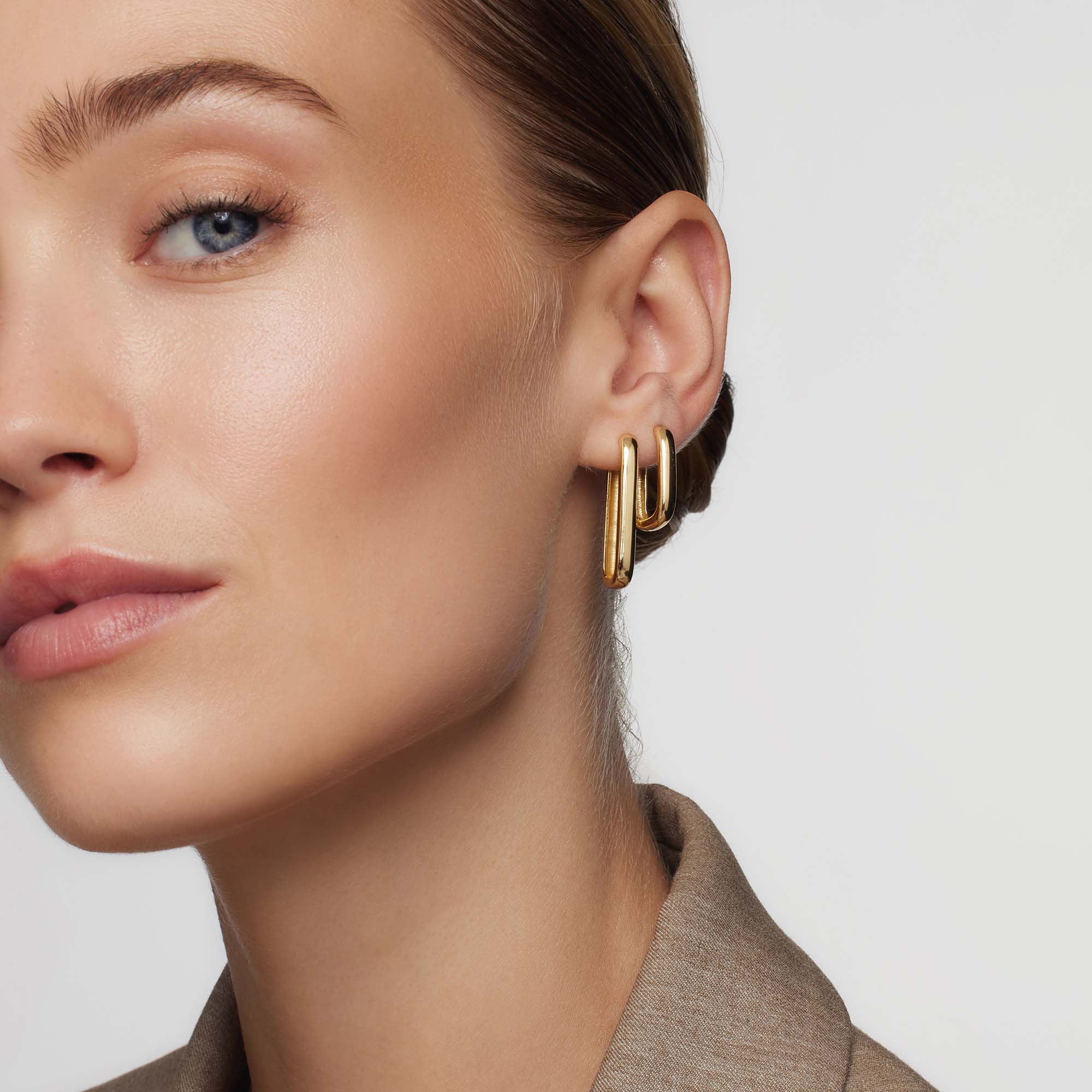 Icon Pavé Hoops | Błyszczące kolczyki z 18-karatowego złota