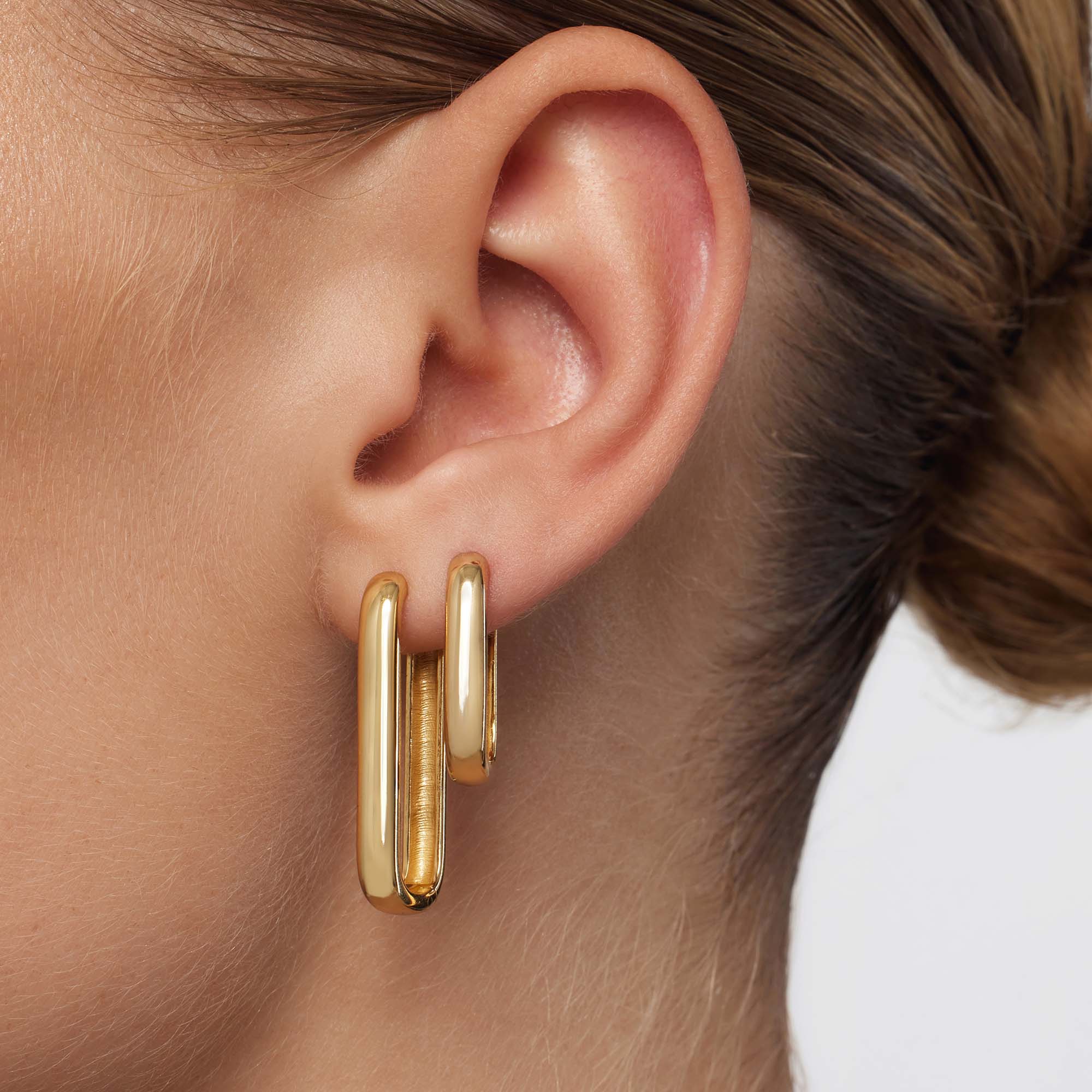 Icon Pavé Hoops | Błyszczące kolczyki z 18-karatowego złota