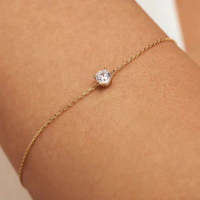 Bransoletka Cléa Sparkling Moissanite z 14-karatowego złota