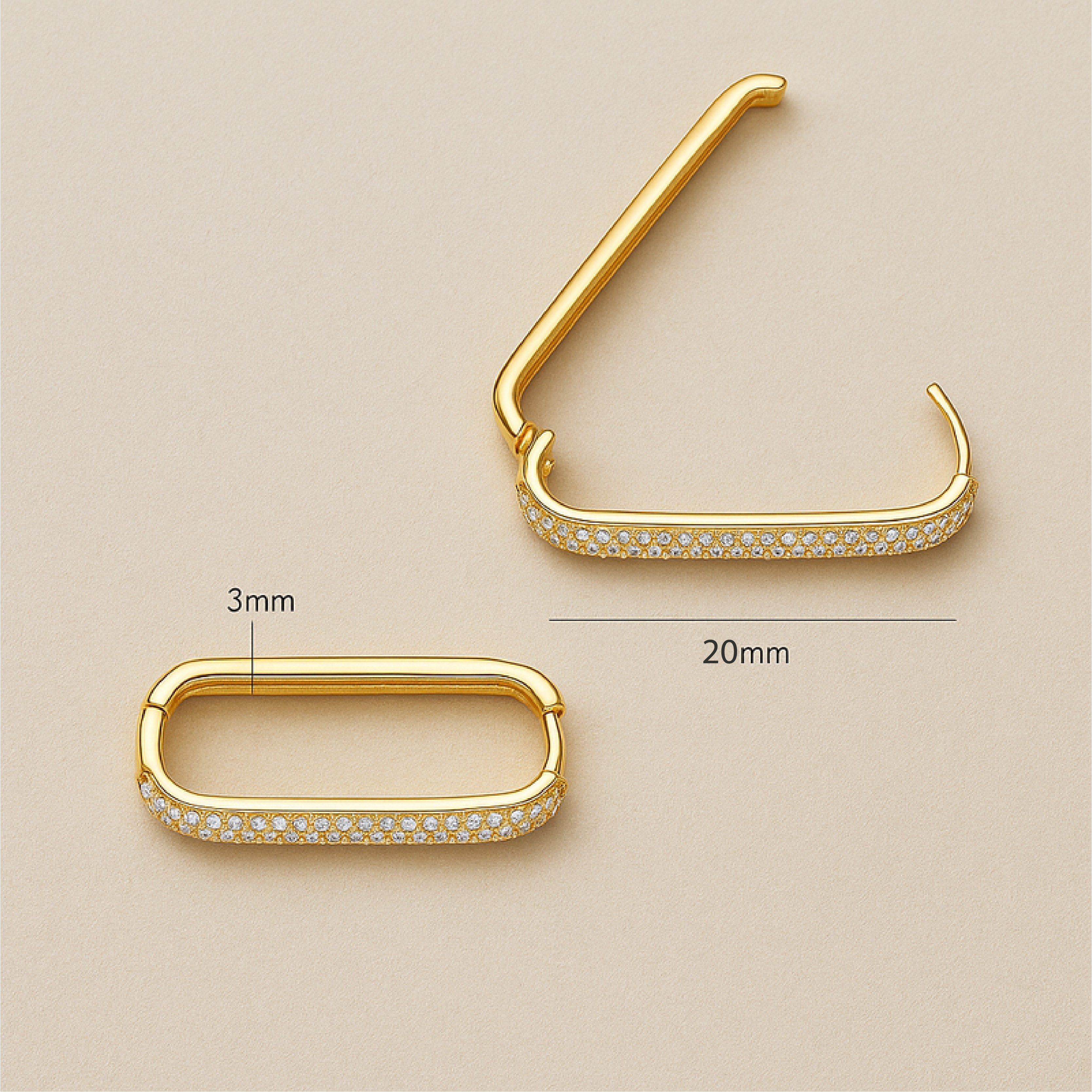 Icon Pavé Hoops | Błyszczące kolczyki z 18-karatowego złota