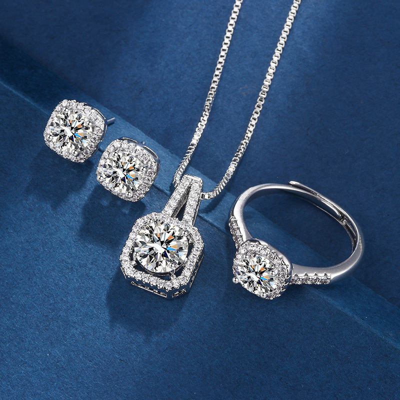 Aria Square Radiant Set | Białe złoto