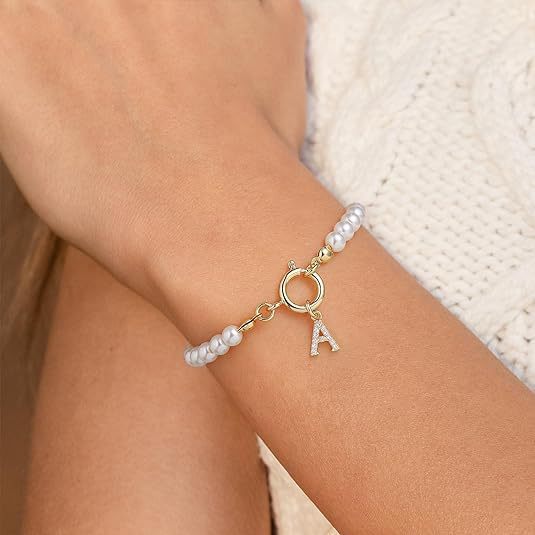 Bransoletka Auden Clé Letter Charm z 14-karatowego złota