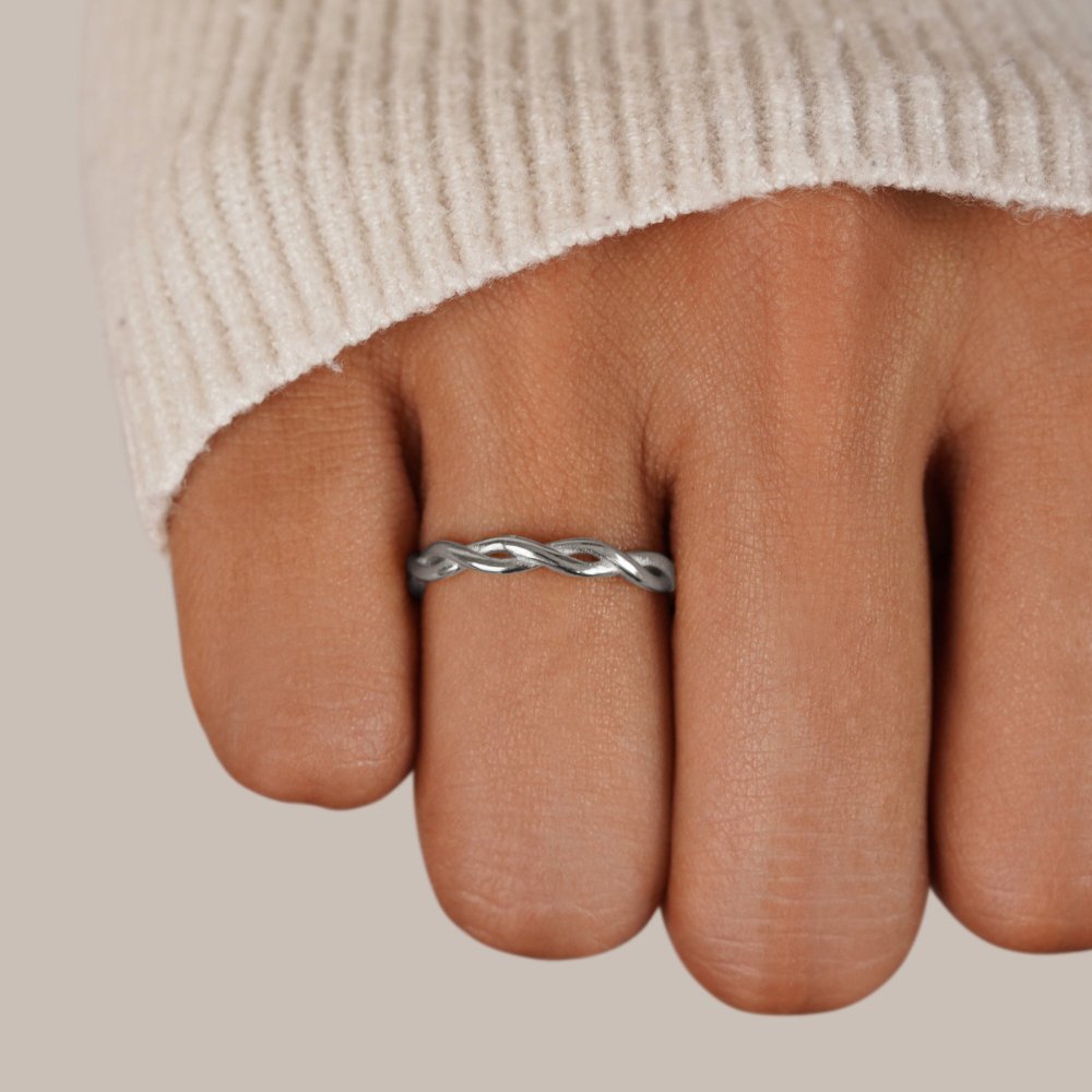 Srebrny pierścień Infinity Twisted Ring