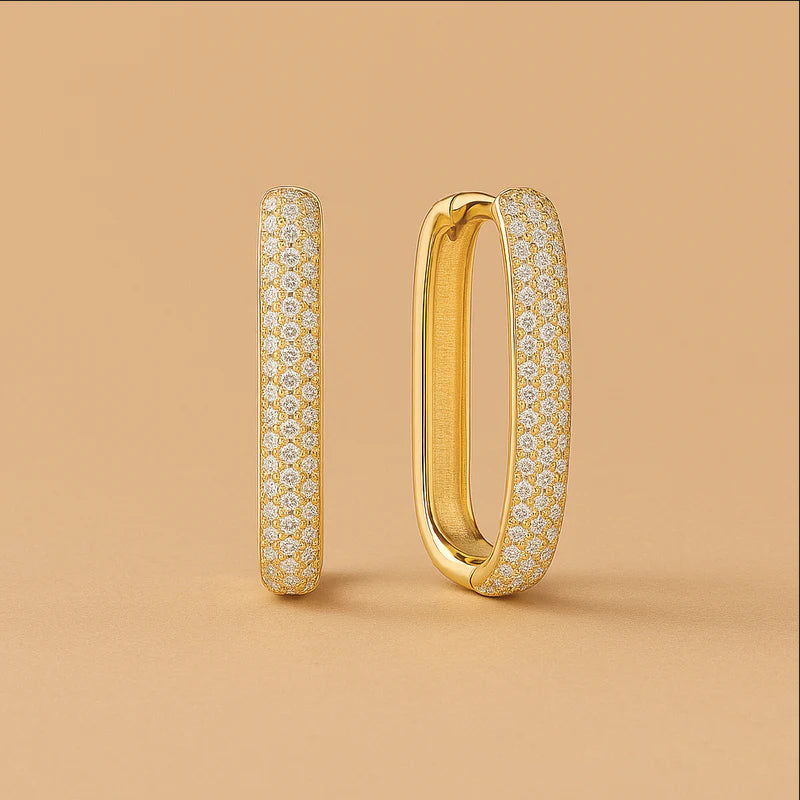 Icon Pavé Hoops | Błyszczące kolczyki z 18-karatowego złota