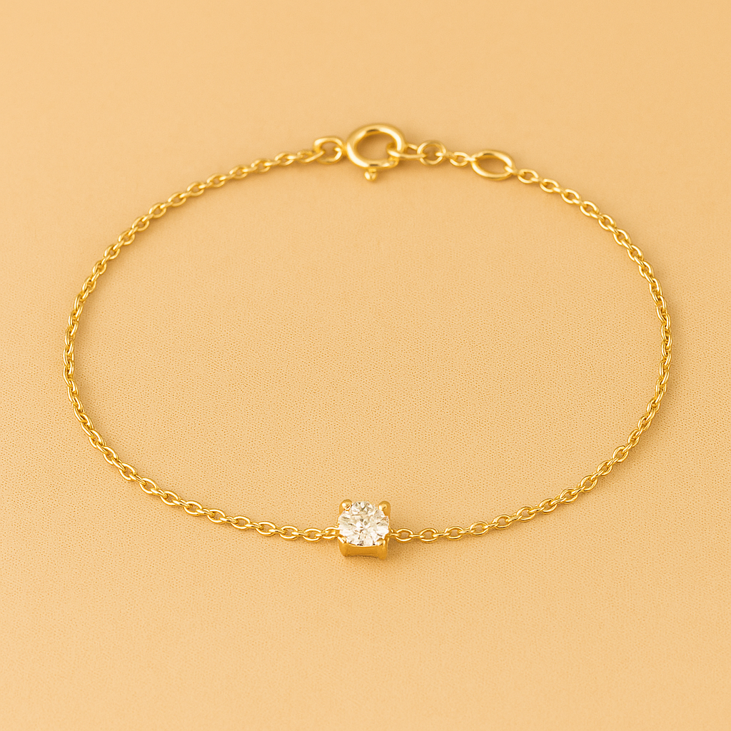 Bransoletka Cléa Sparkling Moissanite z 14-karatowego złota