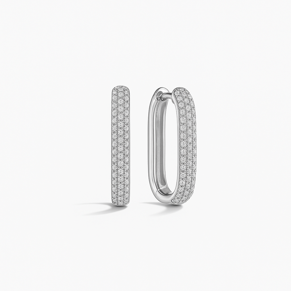 Obręcz Icon pavé | białe złoto