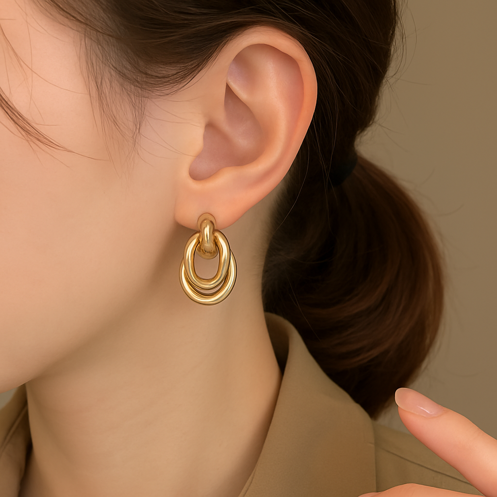 Rue Sculptural Hoops - 18-karatowe eleganckie kolczyki w stylu vintage